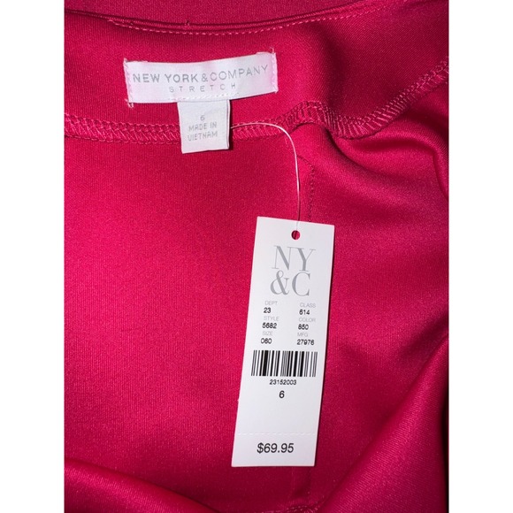 New York Company Stretch Sheath Dress Size 6 Pink Square Neck Sleeveless Zip NEW - Picture 7 of 9